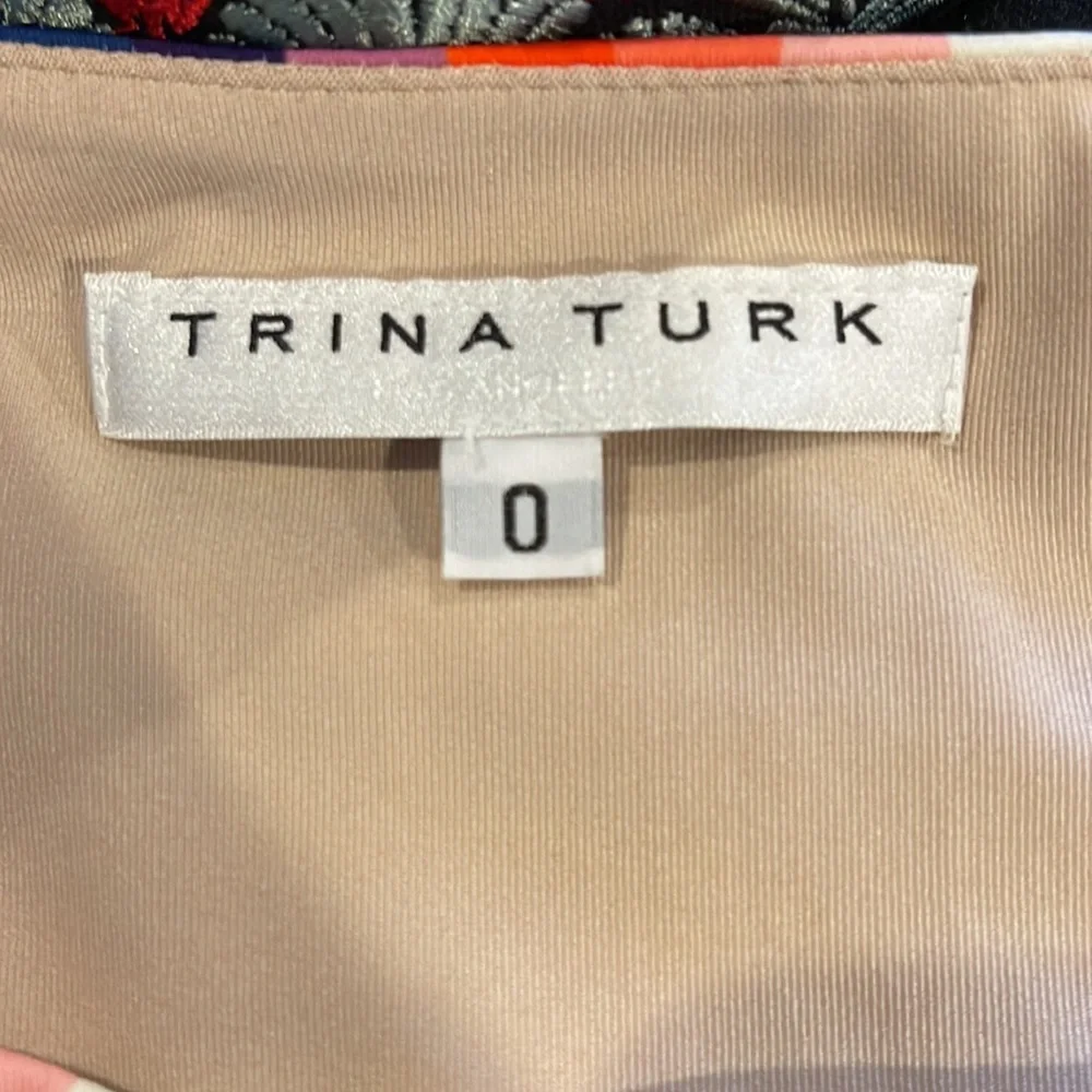 Trina Turk Pre Loved in EUC lined colorful stripes Midi Dress. - Picture 6 of 9
